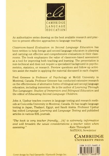 Classroom Based Evaluation In Second Language Education