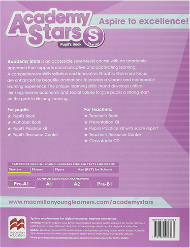 کتاب Academy Stars Starter Pupils Book+WB+CD