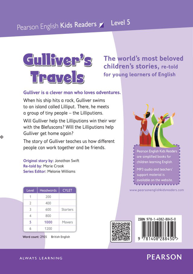 کتاب Pearson  GULLIVER'S TRAVELS level 5+QR