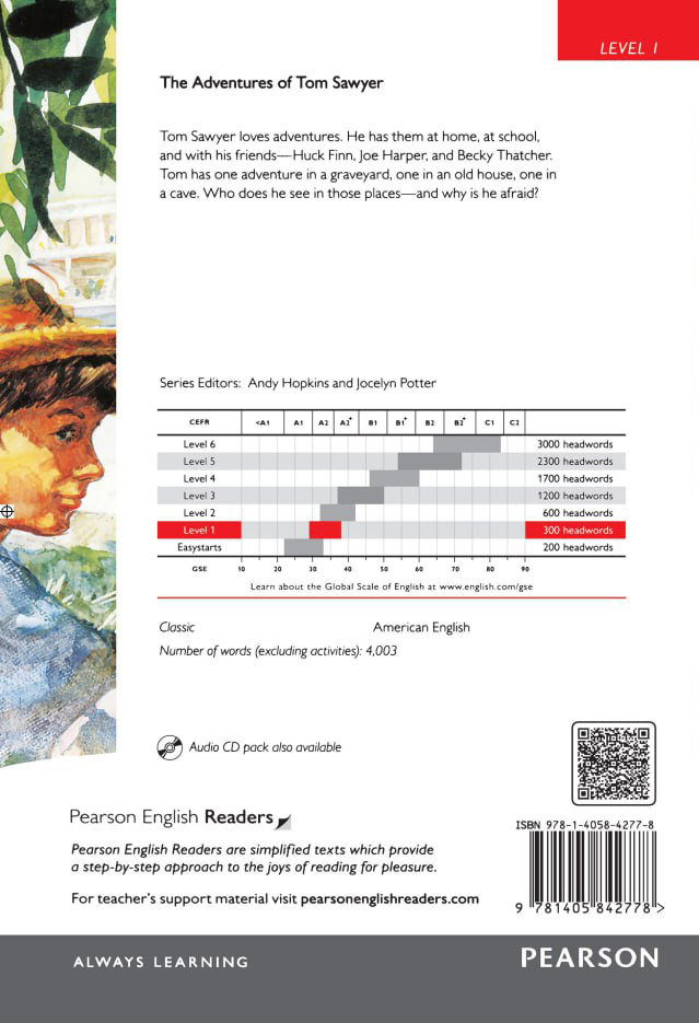 PEARSON The Adventures Of Tom Sawyer LEVEL 1 + QR