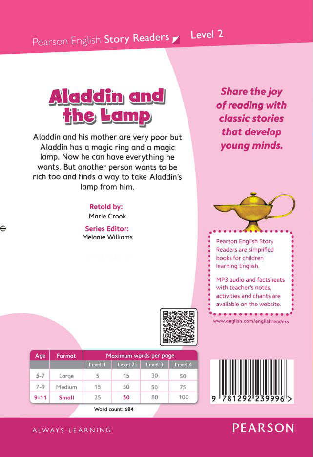 Pearson ALADDIN AND THE LAMP  Level 2+QR