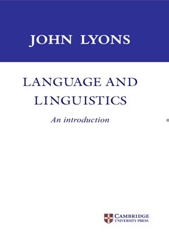 Language And Linguistics An Introduction by John Lyons